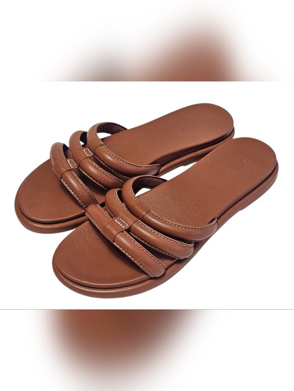 Olukai Women's Tiare Slide Comfort Sandal Fox Brown Leather Size 9